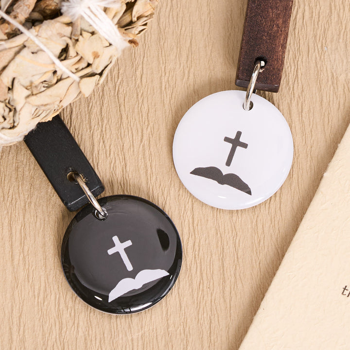 Christianartworkshop Colgante clásico para coche con cruz tallada en madera maciza, versículo NFC Mateo 28:20 - image 6