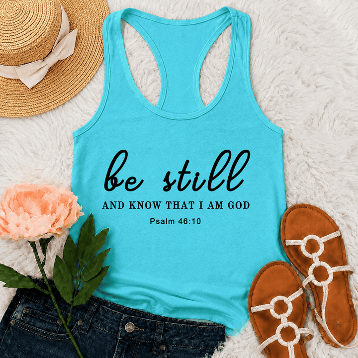 Christianartworkshop Estad quietos y sabed que yo soy Dios (camiseta sin mangas estilo nadador) - Menta - 2XL - image 12