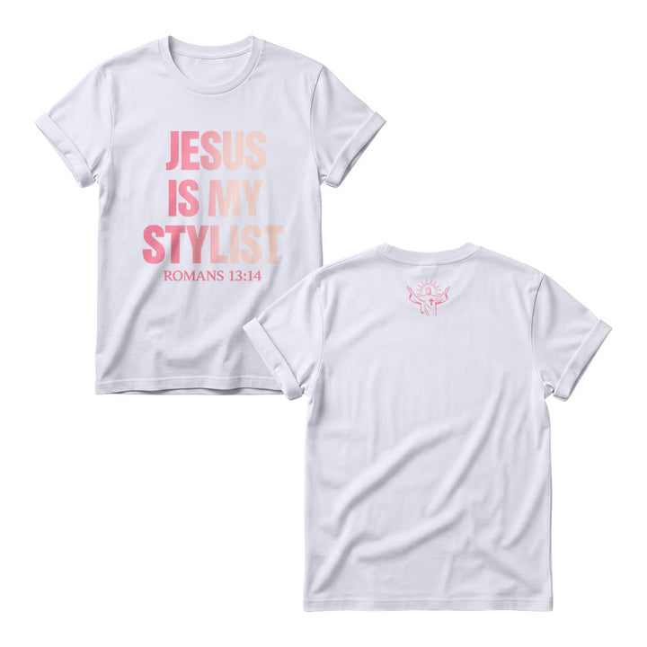 Christianartworkshop Sudaderas de cuello redondo para mujer con estampado frontal de texto degradado y verso humorístico de moda. - Blanco - 4XL - image 2