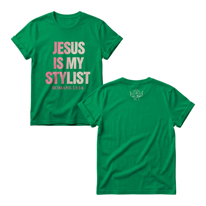 Christianartworkshop Sudaderas de cuello redondo para mujer con estampado frontal de texto degradado y verso humorístico de moda. - Verde - 4XL - image 9