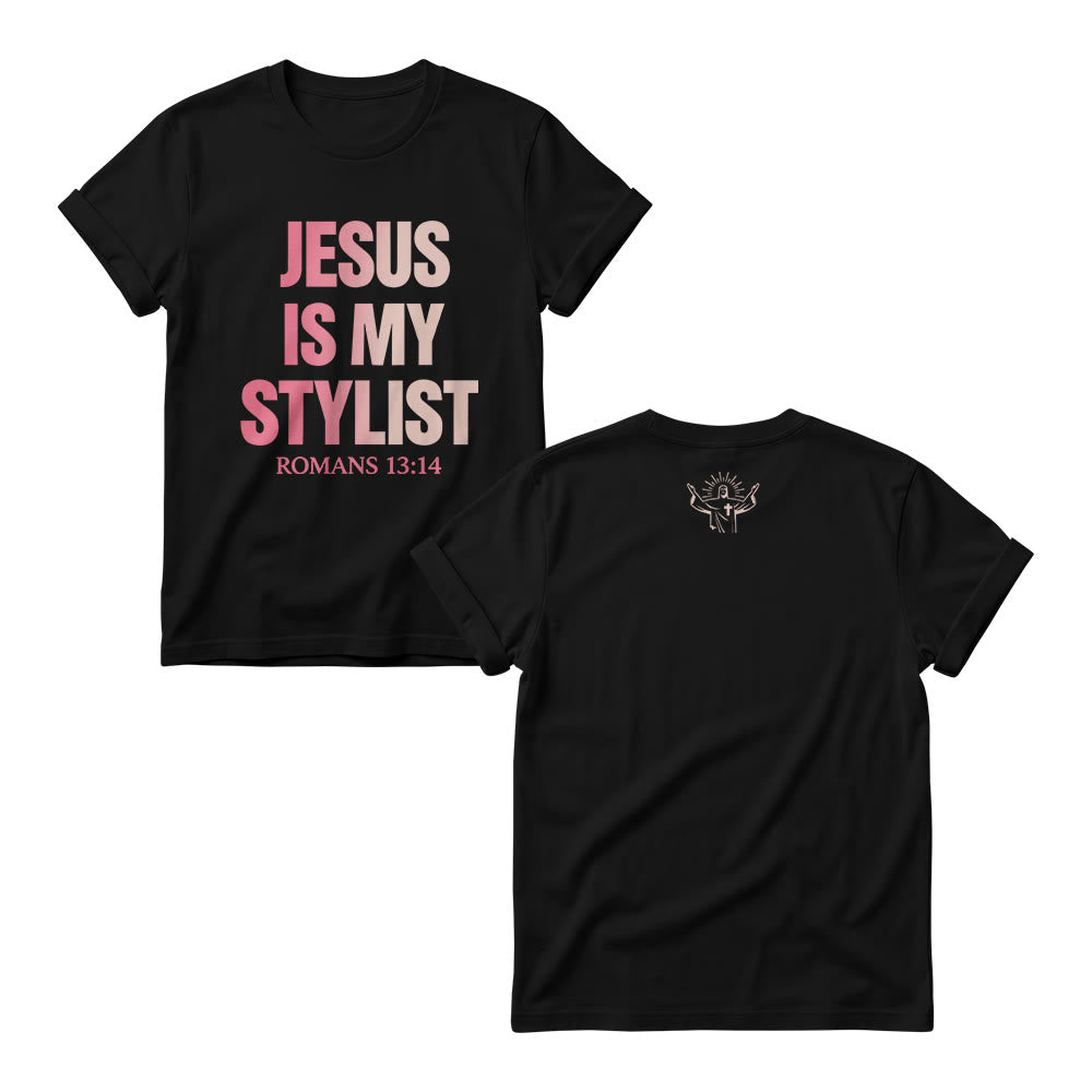 Christianartworkshop Sudaderas de cuello redondo para mujer con estampado frontal de texto degradado y verso humorístico de moda. - Negro - 4XL - image 1