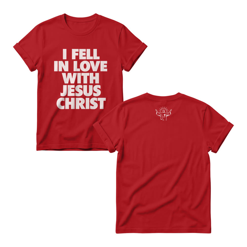 Christianartworkshop Me enamoré de Jesucristo. Sudadera de cuello redondo para mujer con estampado vertical llamativo en la parte delantera. - Rojo - 4XL - image 8