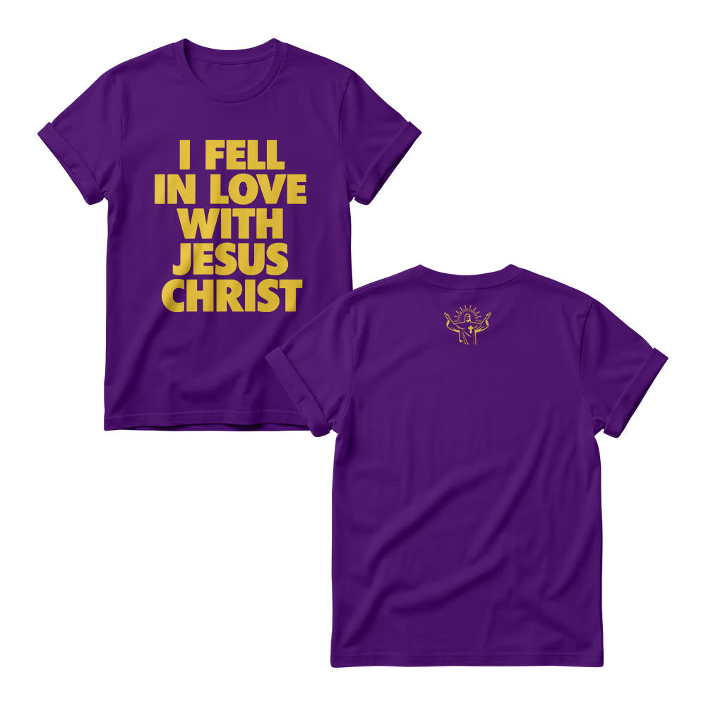 Christianartworkshop Me enamoré de Jesucristo. Sudadera de cuello redondo para mujer con estampado vertical llamativo en la parte delantera. - Púrpura - 4XL - image 7