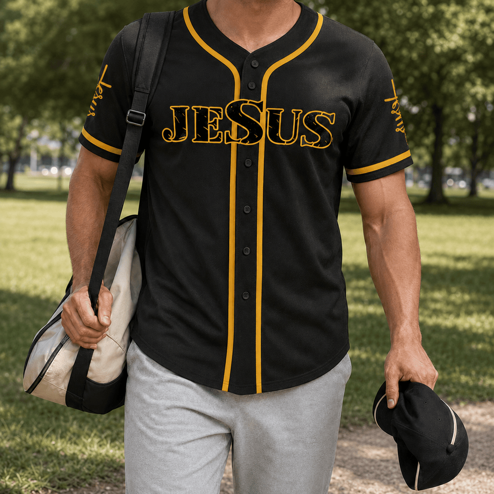Christianartworkshop Camiseta de béisbol con la cruz de Jesús, clavos y corona de espinas - image 1