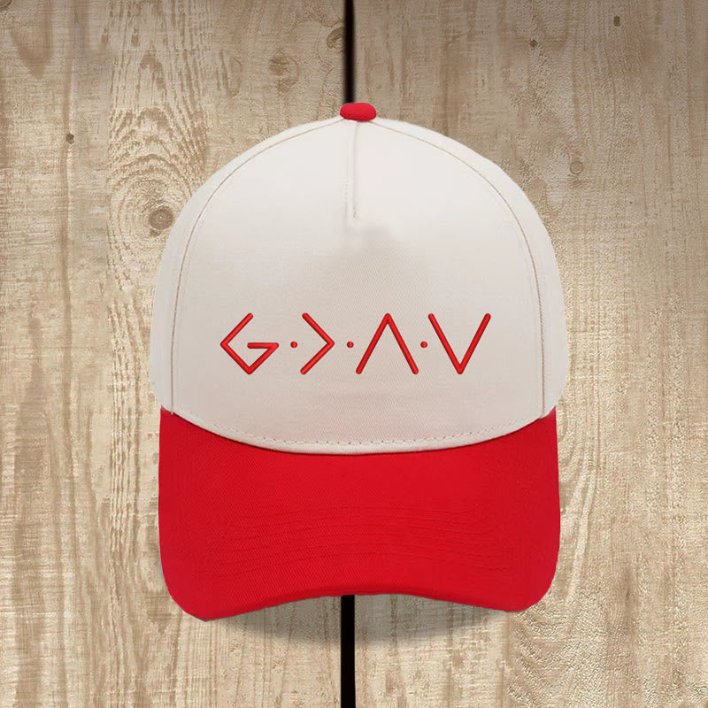 Christianartworkshop Gorra de béisbol con bordado frontal de símbolo de letra geométrica de línea fina - Rojo - image 3