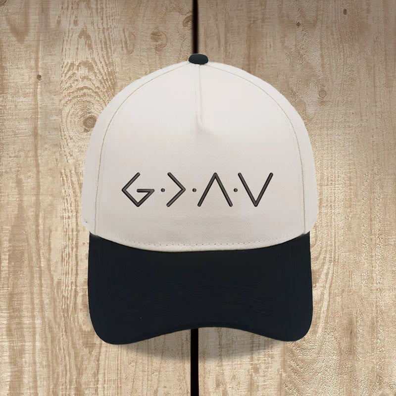 Christianartworkshop Gorra de béisbol con bordado frontal de símbolo de letra geométrica de línea fina - Negro - image 1