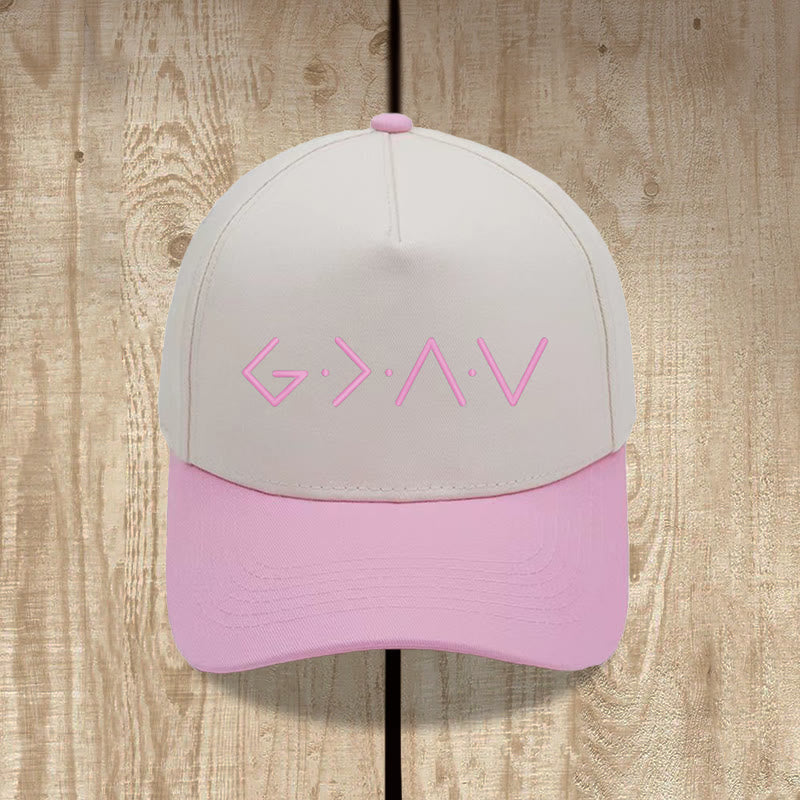 Christianartworkshop Gorra de béisbol con bordado frontal de símbolo de letra geométrica de línea fina - Rosa - image 4