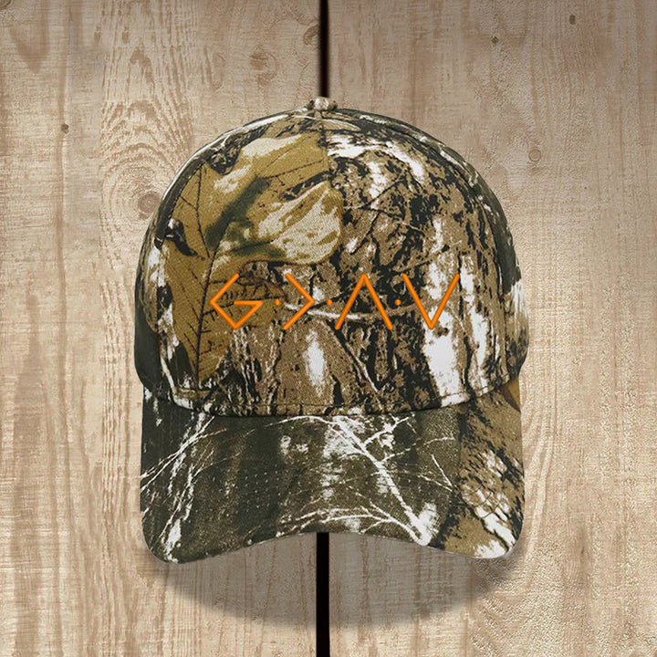 Christianartworkshop Gorra de béisbol con bordado frontal de símbolo de letra geométrica de línea fina - Camuflaje - image 11