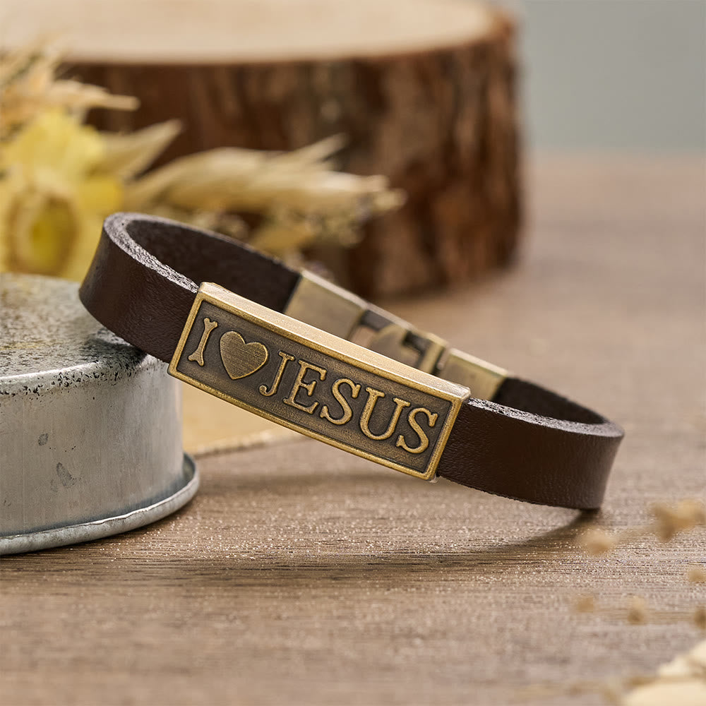 Christianartworkshop Pulsera clásica con corazón y la letra de Jesús: emblema personalizado de la eterna ternura divina. - Jesús - image 0