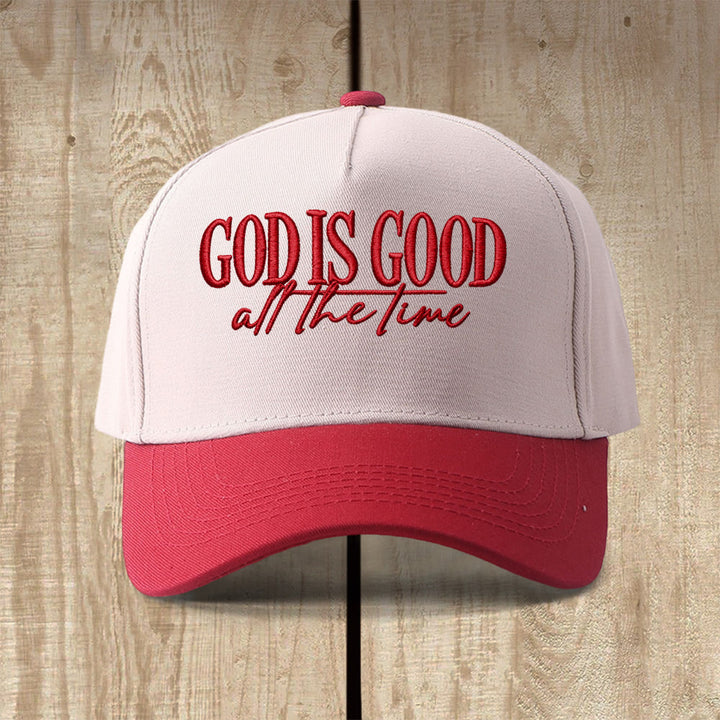 Christianartworkshop Gorra de béisbol informal con el bordado "Dios es bueno todo el tiempo" - Vino - image 9