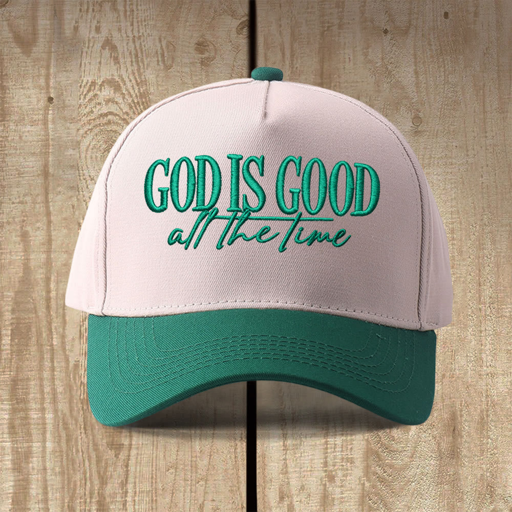 Christianartworkshop Gorra de béisbol informal con el bordado "Dios es bueno todo el tiempo" - Verde - image 12