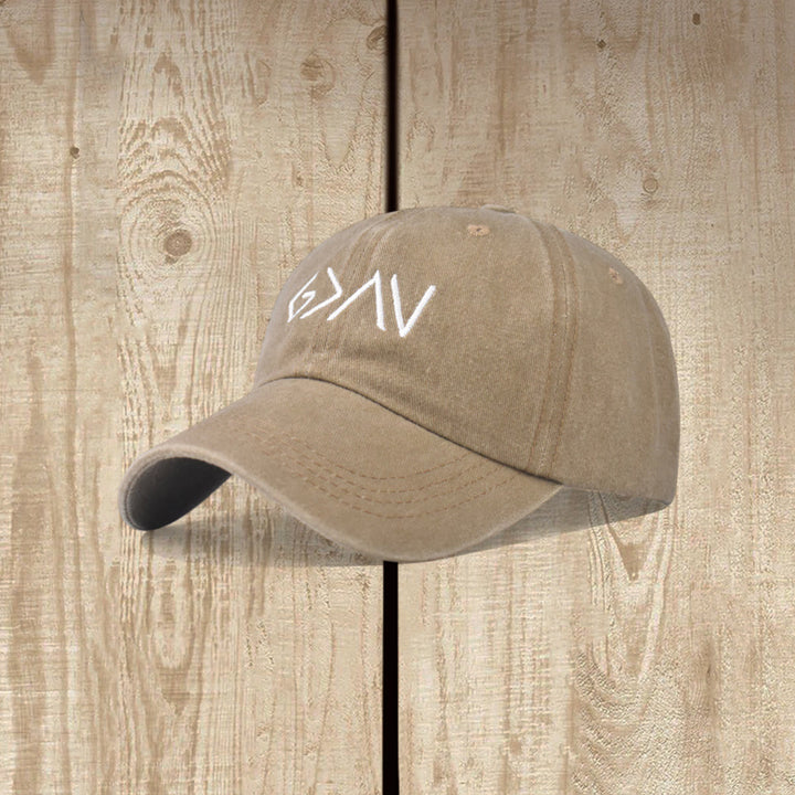 Christianartworkshop Gorra de béisbol lavada con bordado de símbolo de flecha mínima "Mayor que la adversidad" - Caqui - image 8