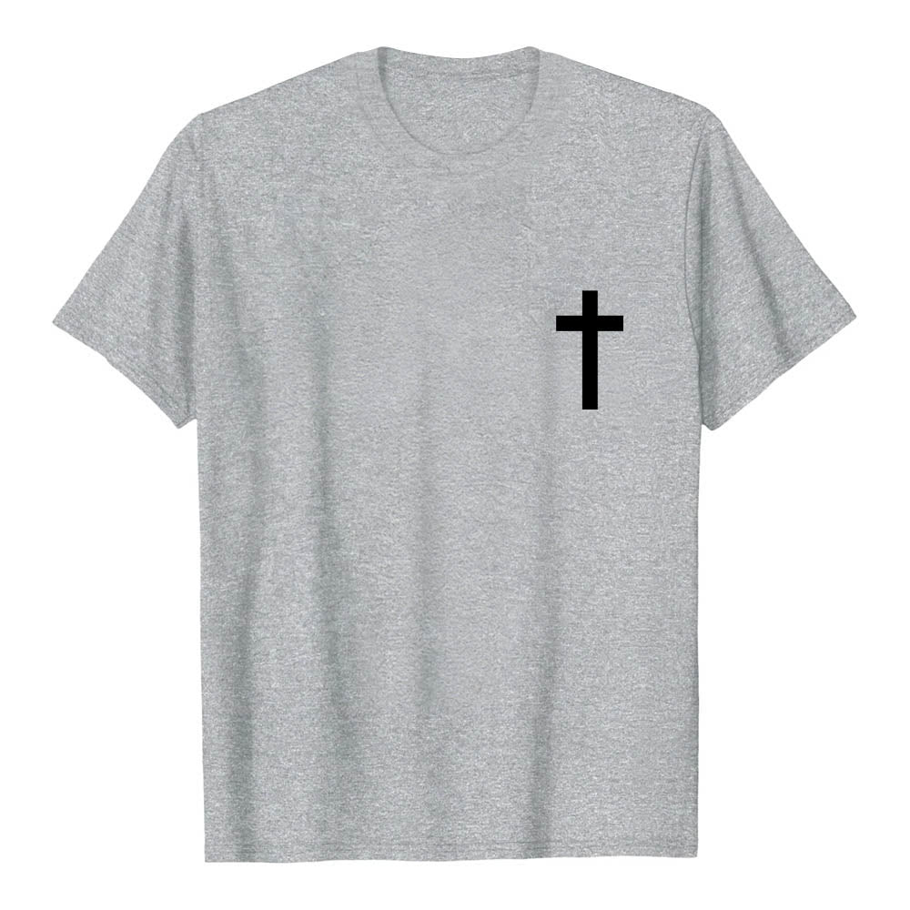 Christianartworkshop Camiseta de manga corta premium con estampado vertical desgastado en la parte delantera y trasera de JESÚS: El Camino, la Verdad, la Vida. - image 1