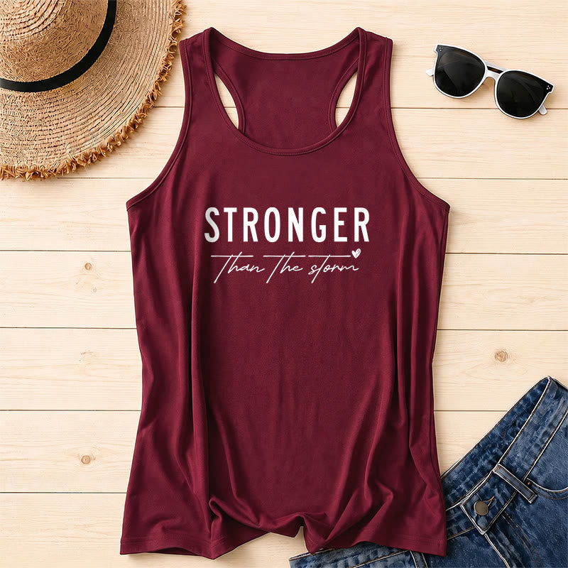 Christianartworkshop Camiseta sin mangas estilo racerback con estampado frontal en letra mayúscula grande, desgastada, en negrita, con la frase "STRONGER" subrayada en cursiva y un pequeño corazón como detalle. - Vino - 2XL - image 18