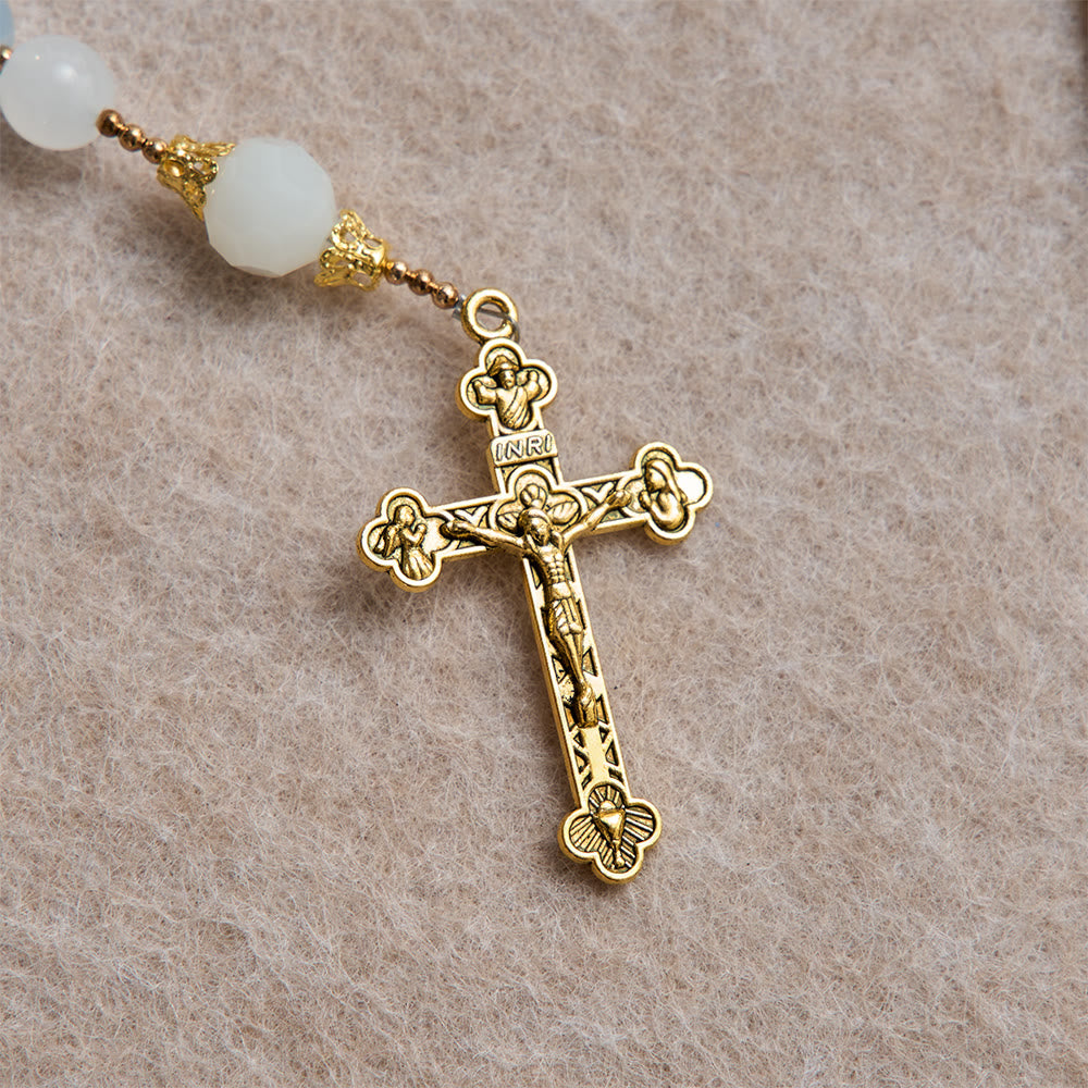 Christianartworkshop Rosario de cristal de verano con cristal facetado y medallón de Nuestra Señora de Aparecida. - image 7