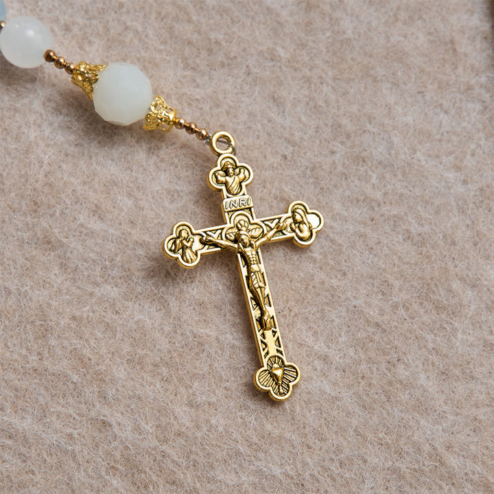 Christianartworkshop Rosario de cristal de verano con cristal facetado y medallón de Nuestra Señora de Aparecida. - image 7