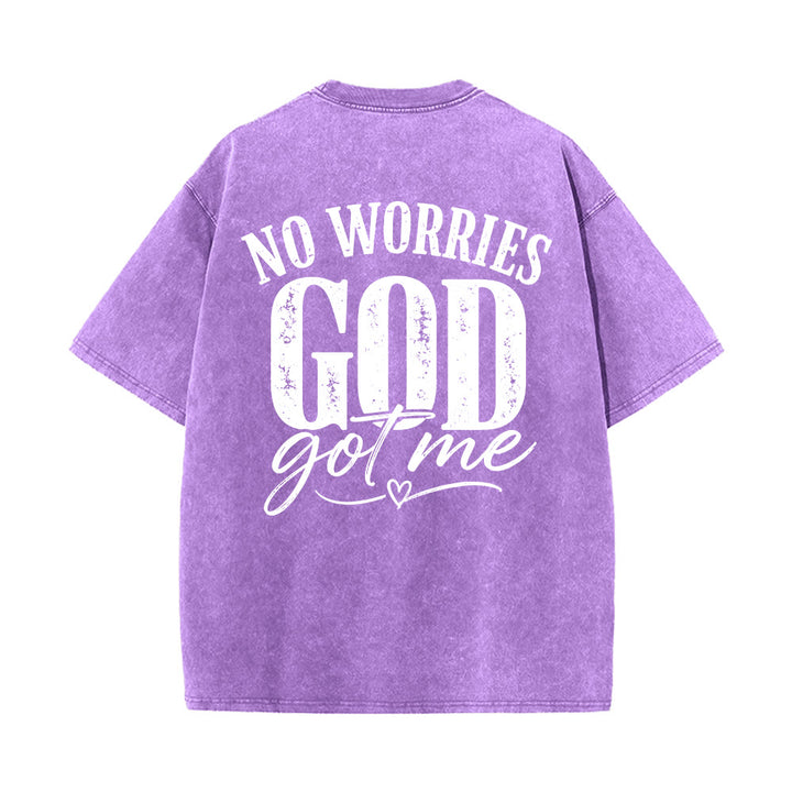 Christianartworkshop Camiseta lavada con detalle de corazón y la frase "Sin miedo" en la espalda, "No te preocupes, Dios me tiene". - image 20