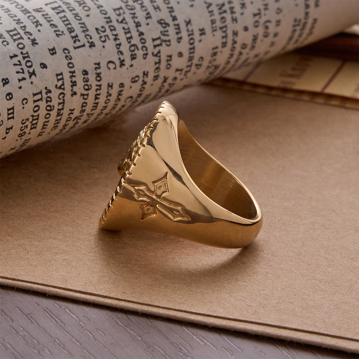 Christianartworkshop Anillo de bendición con cruz y cabeza de Cristo Jesús de estilo antiguo - image 6