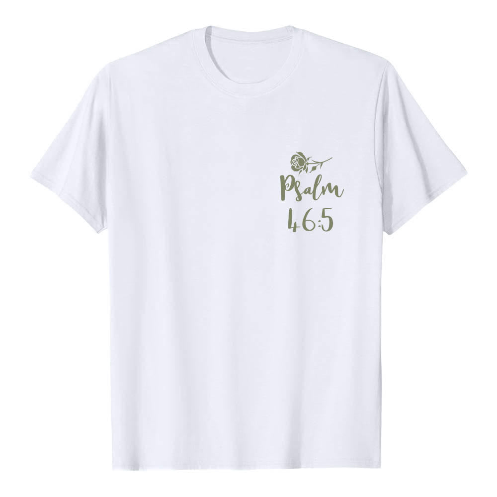 Christianartworkshop Camiseta clásica con estampado de doble cara "Dios está dentro de ella" (Salmo 46:5). - image 17