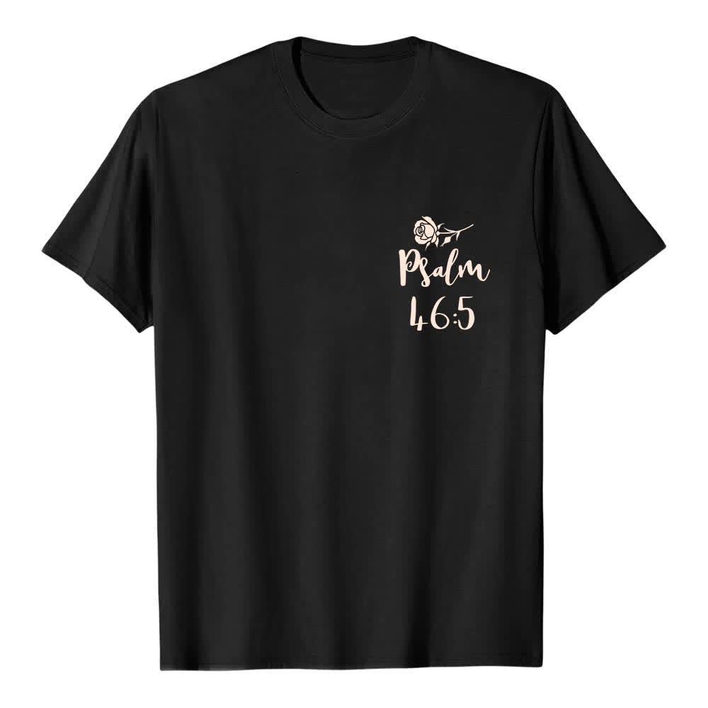Christianartworkshop Camiseta clásica con estampado de doble cara "Dios está dentro de ella" (Salmo 46:5). - image 2