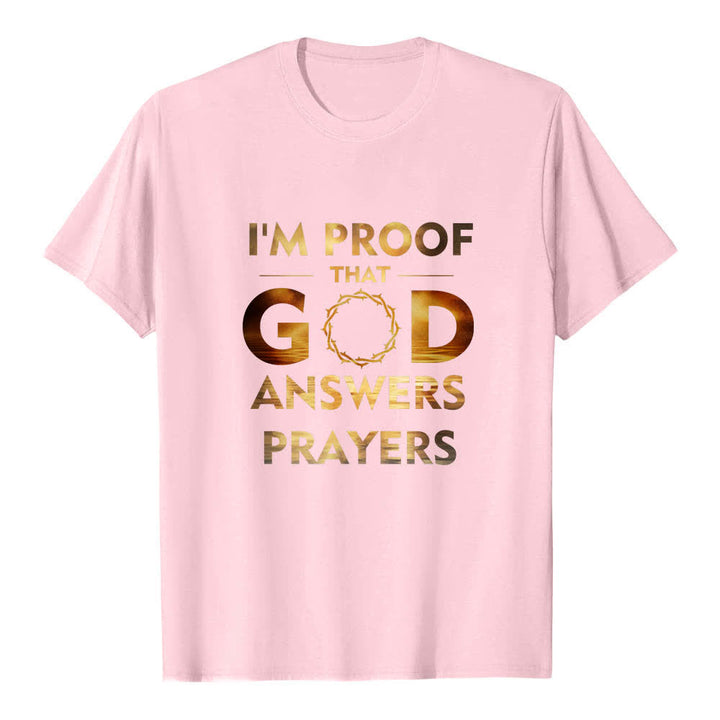 Christianartworkshop Camiseta clásica con estampado de doble cara "Soy la prueba de que Dios responde a las oraciones" - Rosa - 2XL - image 7