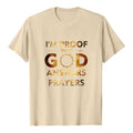 Christianartworkshop Camiseta clásica con estampado de doble cara "Soy la prueba de que Dios responde a las oraciones" - Beige - 2XL - image 0