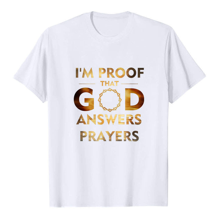 Christianartworkshop Camiseta clásica con estampado de doble cara "Soy la prueba de que Dios responde a las oraciones" - Blanco - 2XL - image 8