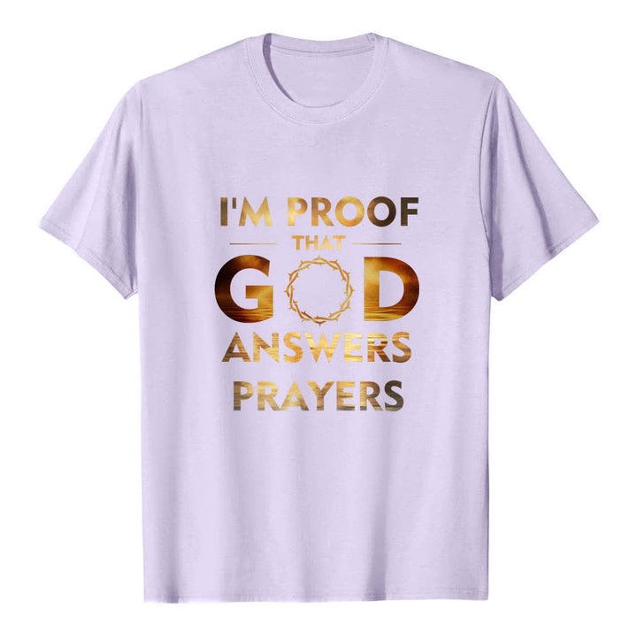 Christianartworkshop Camiseta clásica con estampado de doble cara "Soy la prueba de que Dios responde a las oraciones" - Púrpura - 2XL - image 5