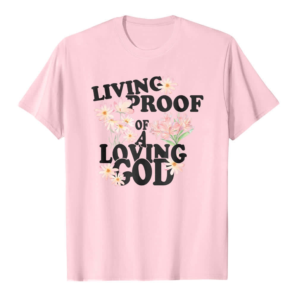 Christianartworkshop Camiseta clásica con estampado floral y la frase "Prueba viviente de un Dios amoroso" a doble cara. - Rosa - 2XL - image 8