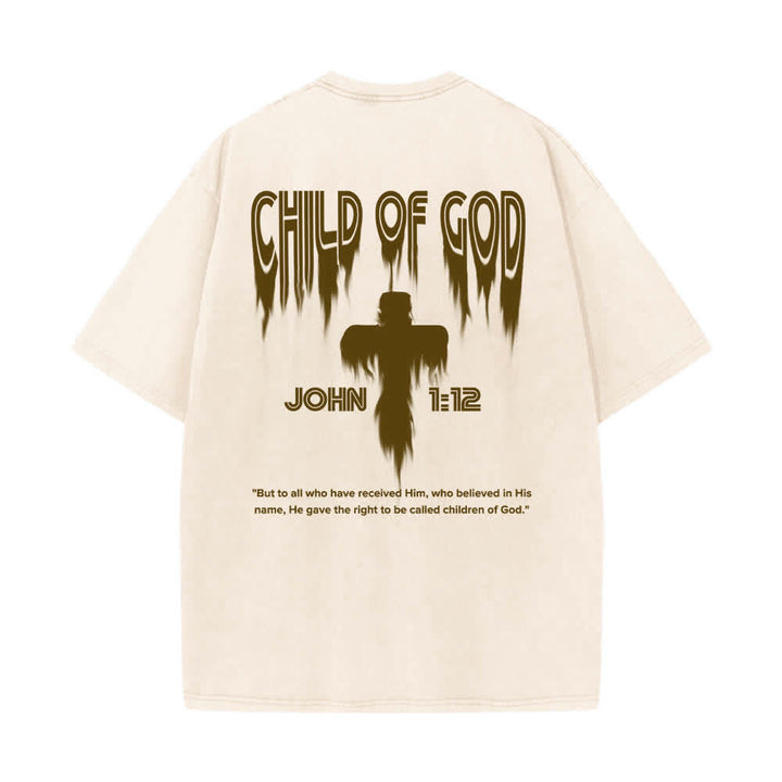 Christianartworkshop Camiseta de manga corta con estampado desgastado "Hijo de Dios Juan 1:12" a doble cara. - image 19