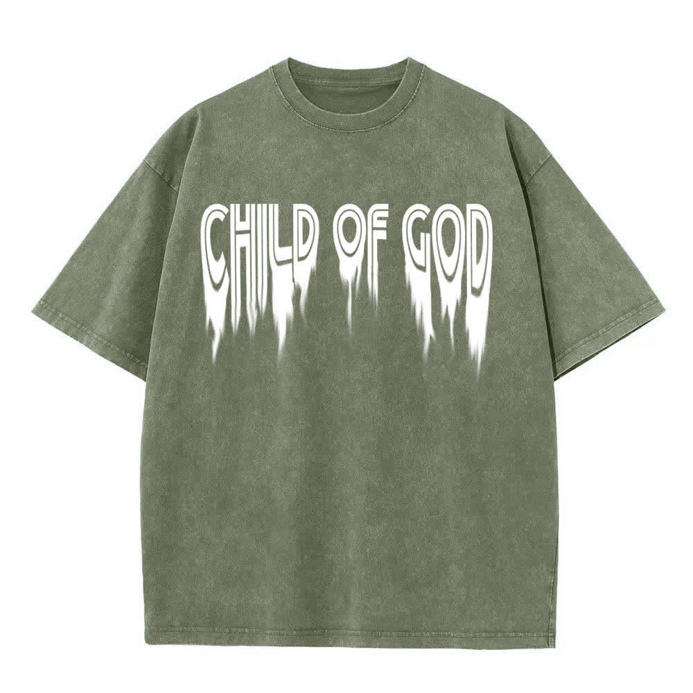 Christianartworkshop Camiseta de manga corta con estampado desgastado "Hijo de Dios Juan 1:12" a doble cara. - image 2