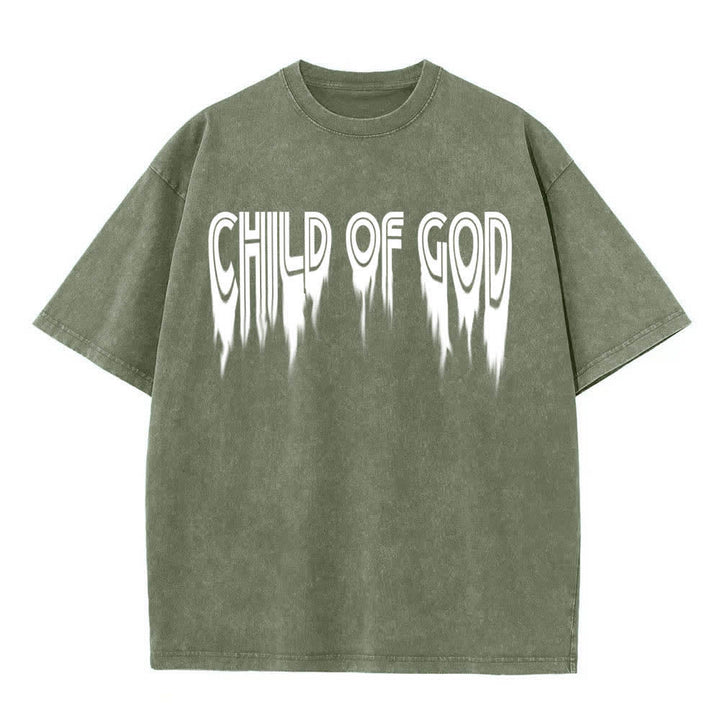 Christianartworkshop Camiseta de manga corta con estampado desgastado "Hijo de Dios Juan 1:12" a doble cara. - image 2