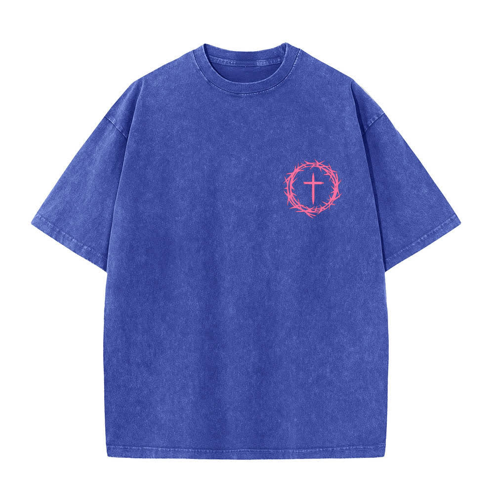 Christianartworkshop Camiseta de doble cara con estampado de la cruz y la corona de espinas: "Pueden pasar muchas cosas en 3 días", lavada. - image 17