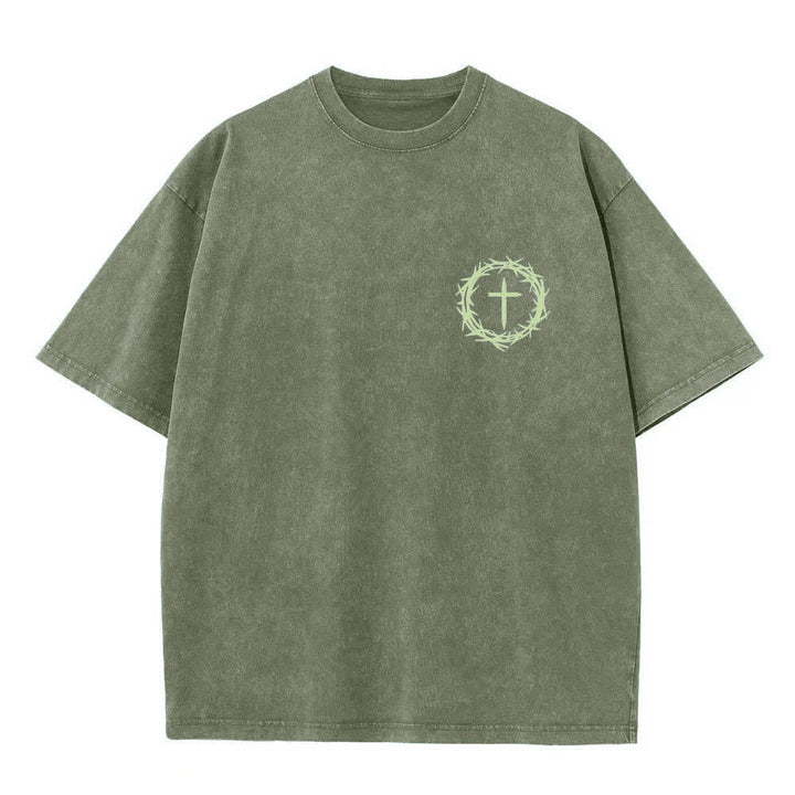 Christianartworkshop Camiseta de doble cara con estampado de la cruz y la corona de espinas: "Pueden pasar muchas cosas en 3 días", lavada. - image 14