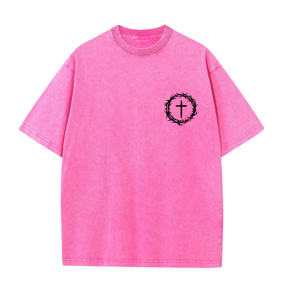 Christianartworkshop Camiseta de doble cara con estampado de la cruz y la corona de espinas: "Pueden pasar muchas cosas en 3 días", lavada. - image 11