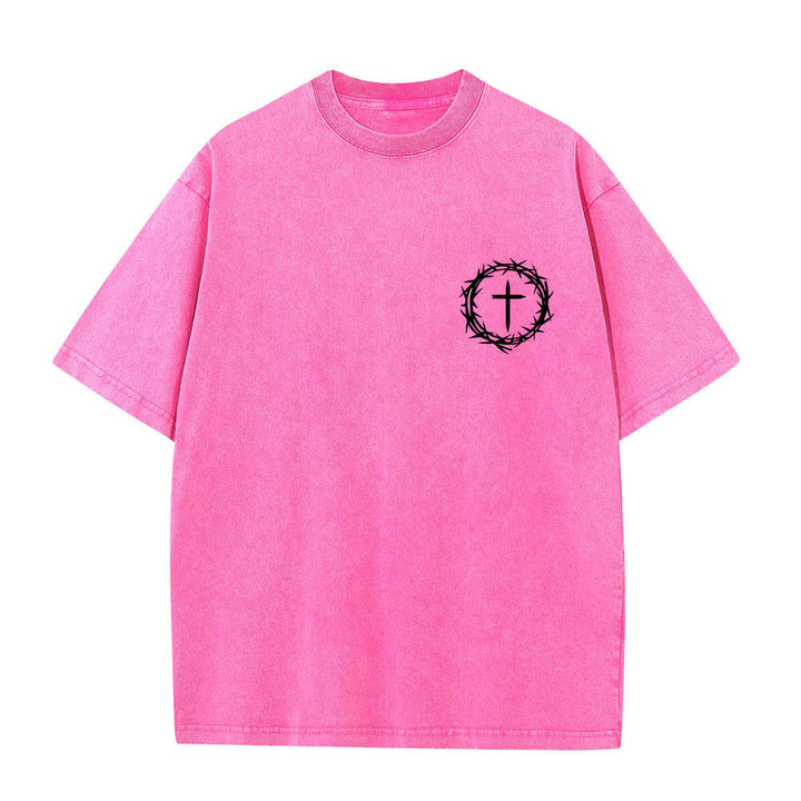 Christianartworkshop Camiseta de doble cara con estampado de la cruz y la corona de espinas: "Pueden pasar muchas cosas en 3 días", lavada. - image 11