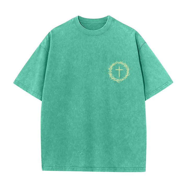 Christianartworkshop Camiseta de doble cara con estampado de la cruz y la corona de espinas: "Pueden pasar muchas cosas en 3 días", lavada. - image 26