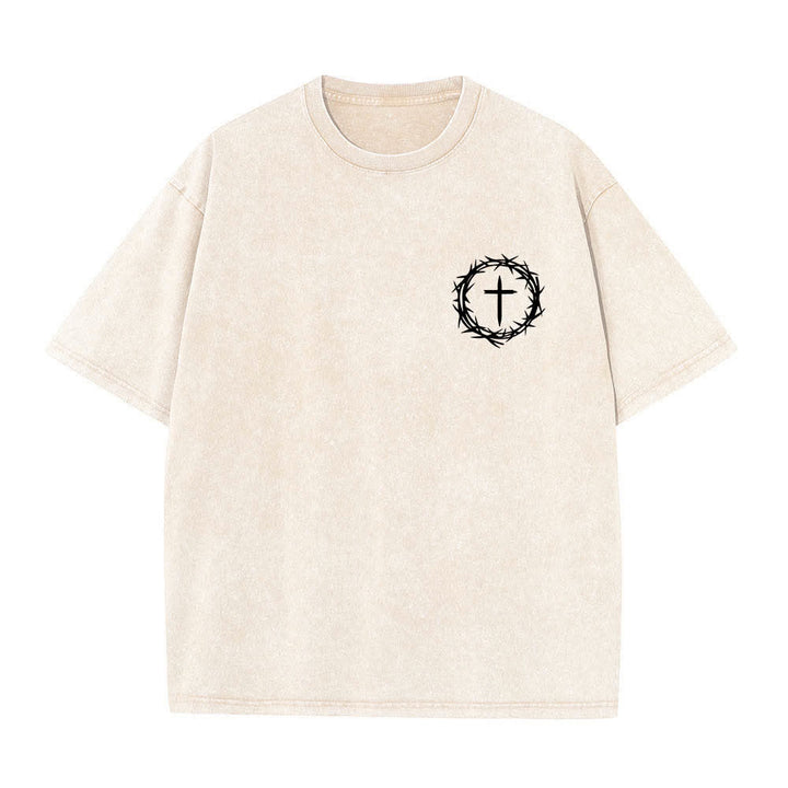 Christianartworkshop Camiseta de doble cara con estampado de la cruz y la corona de espinas: "Pueden pasar muchas cosas en 3 días", lavada. - image 5