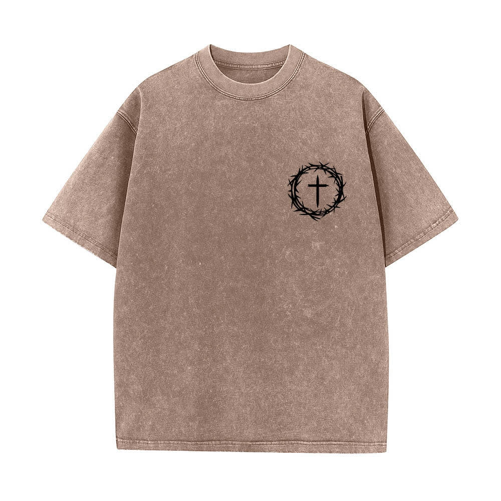 Christianartworkshop Camiseta de doble cara con estampado de la cruz y la corona de espinas: "Pueden pasar muchas cosas en 3 días", lavada. - image 20