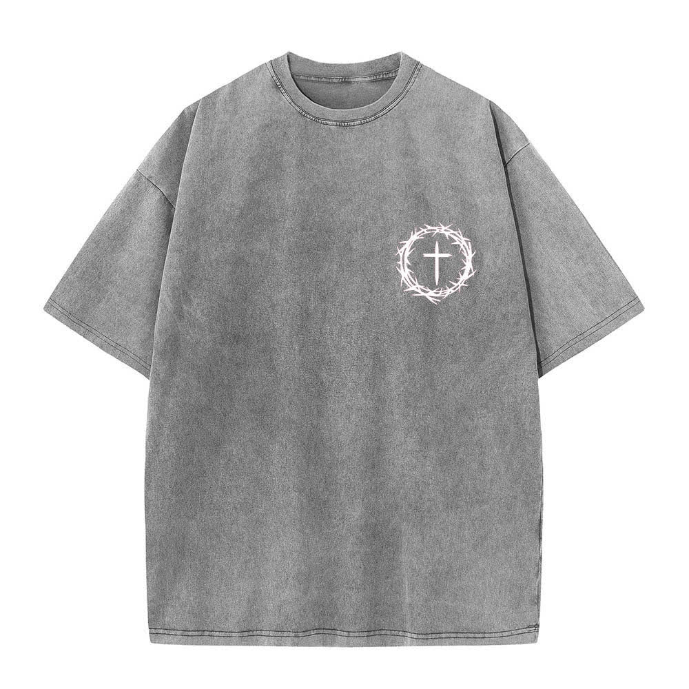 Christianartworkshop Camiseta de doble cara con estampado de la cruz y la corona de espinas: "Pueden pasar muchas cosas en 3 días", lavada. - image 23
