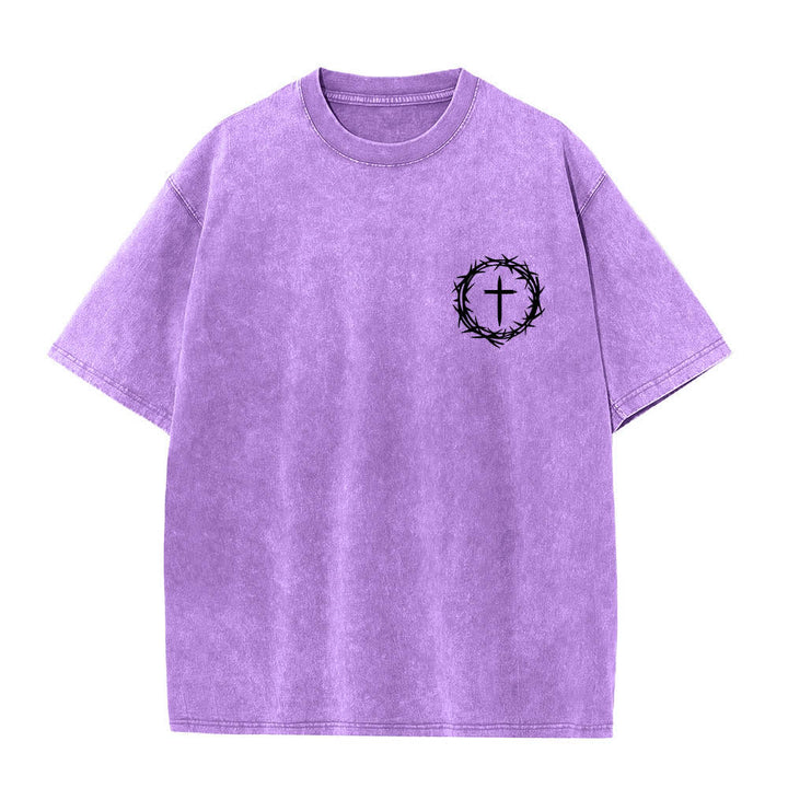 Christianartworkshop Camiseta de doble cara con estampado de la cruz y la corona de espinas: "Pueden pasar muchas cosas en 3 días", lavada. - image 8