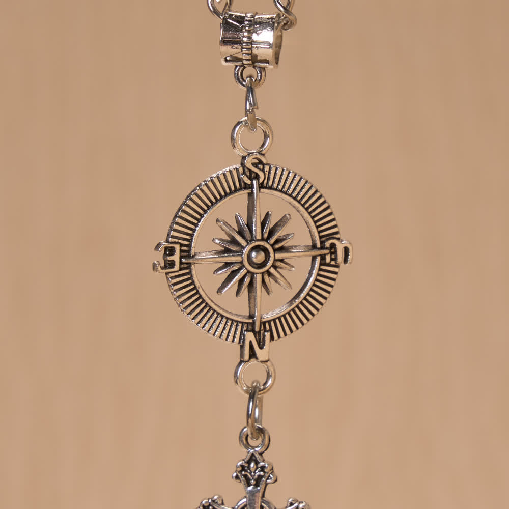 Christianartworkshop Colgante de madera con cruz y brújula en forma de sombrero de vaquero para coche: símbolo atemporal de guía celestial constante. - image 4