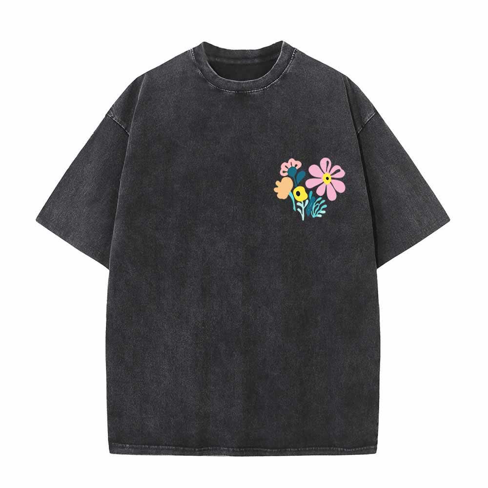 Christianartworkshop Dad gracias al Señor Salmo 136:1 Pequeño cofre Jarrón floral Ramo Camiseta lavada de doble cara - image 2
