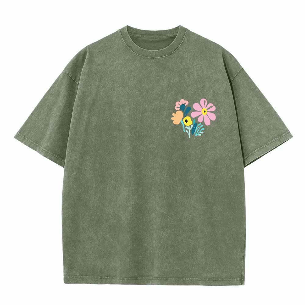 Christianartworkshop Dad gracias al Señor Salmo 136:1 Pequeño cofre Jarrón floral Ramo Camiseta lavada de doble cara - image 14