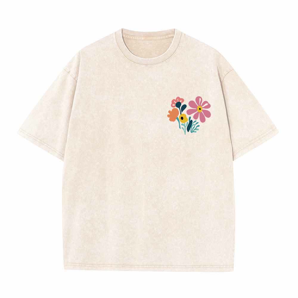 Christianartworkshop Dad gracias al Señor Salmo 136:1 Pequeño cofre Jarrón floral Ramo Camiseta lavada de doble cara - image 5