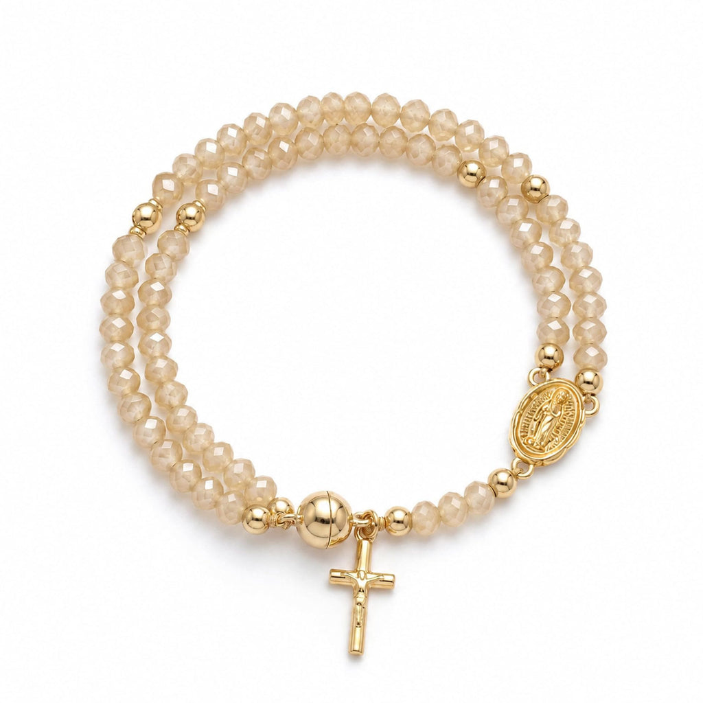 Christianartworkshop Pulsera de rosario de cuentas versátil y combinable: emblema de cálida bendición celestial. - image 26