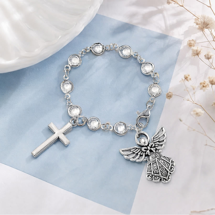 Christianartworkshop Colgante para coche con cruz y ángel: emblema de protección celestial inquebrantable. - image 19