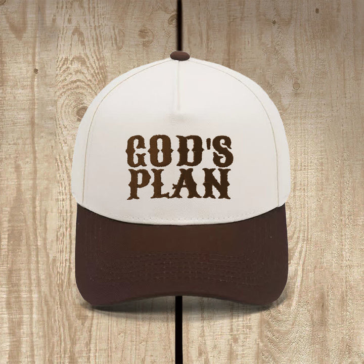 Christianartworkshop Gorra clásica informal con estampado de letras grandes "El plan de Dios" - Café - image 9