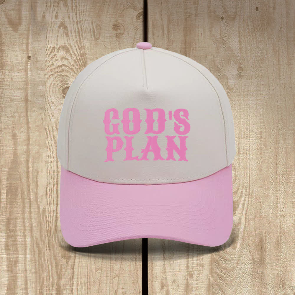 Christianartworkshop Gorra clásica informal con estampado de letras grandes "El plan de Dios" - Rosa - image 3