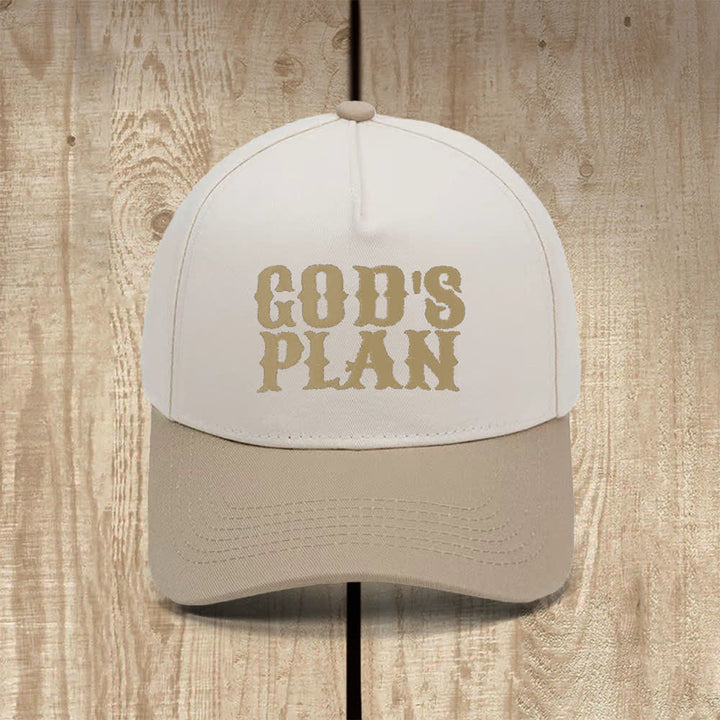 Christianartworkshop Gorra clásica informal con estampado de letras grandes "El plan de Dios" - Caqui - image 4